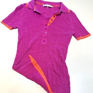 Trina Turk Magenta Polo with Orange Trim